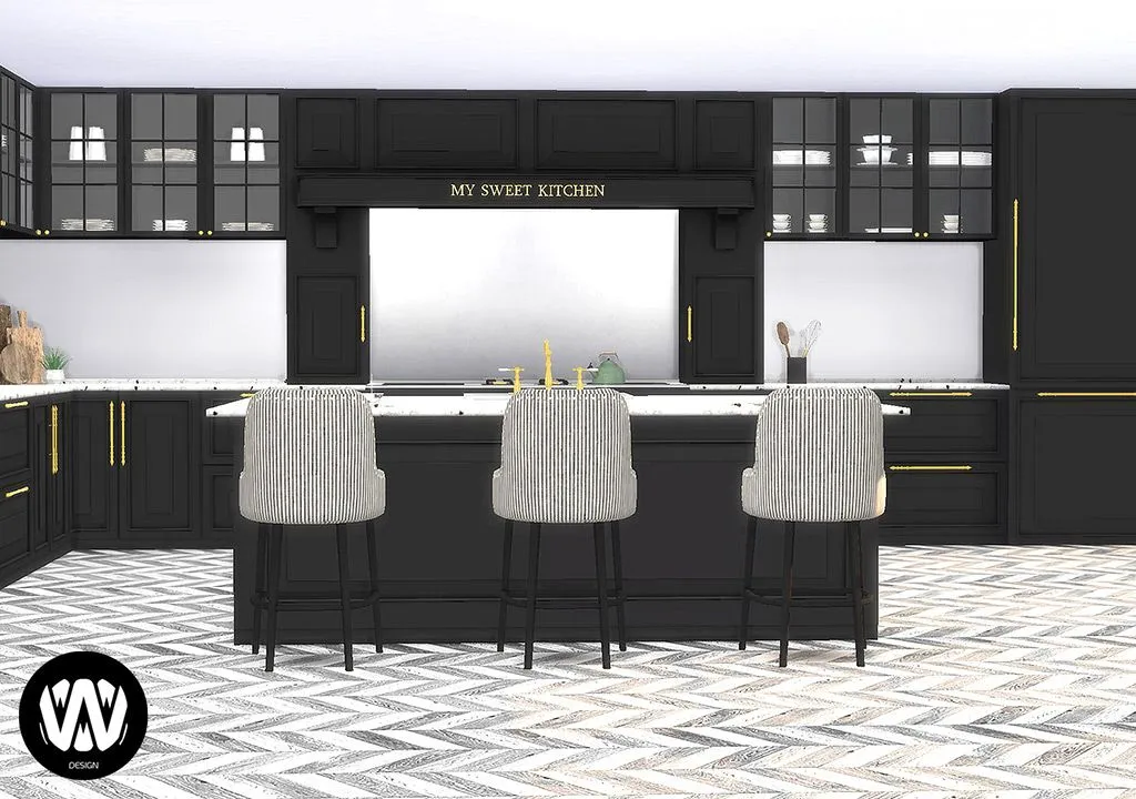 13333 sims4 modern kitchen