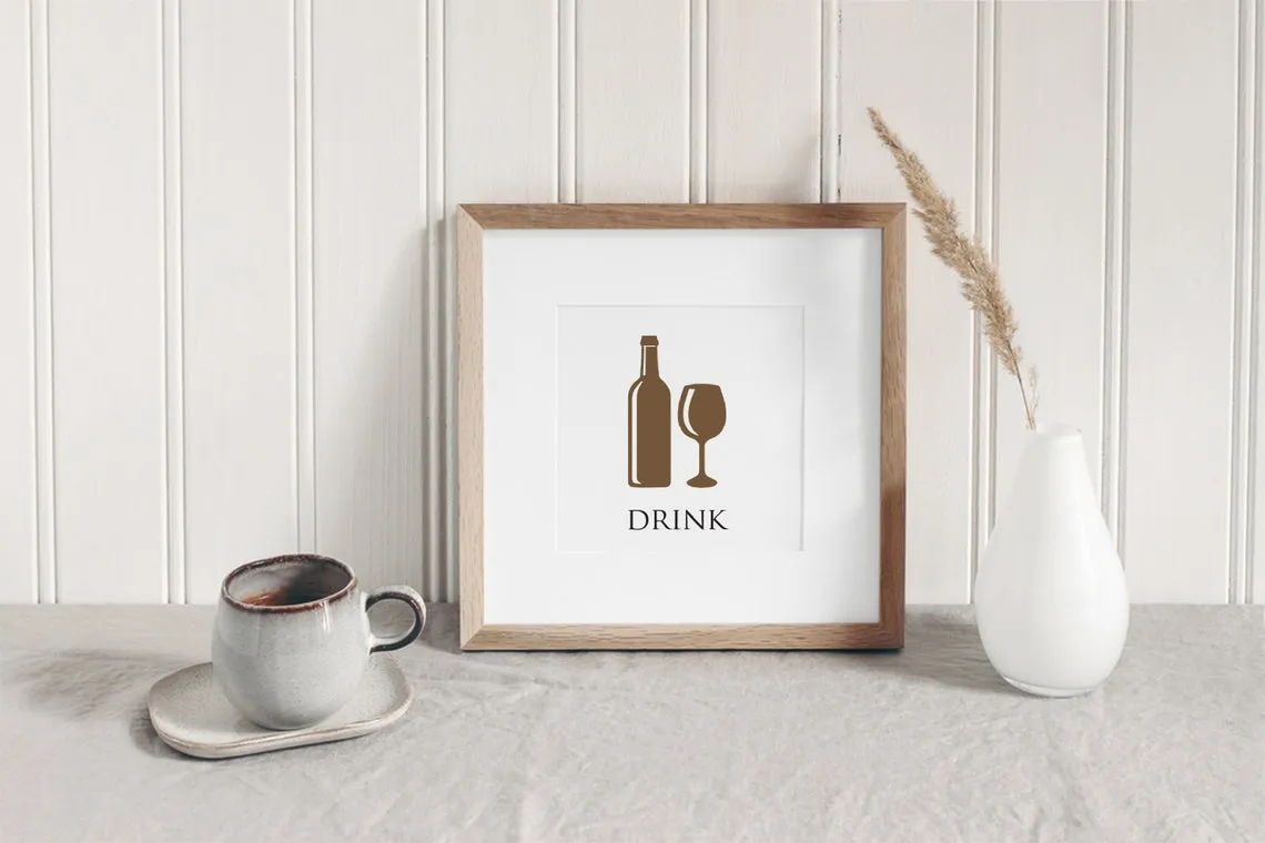 13393 black white kitchen print