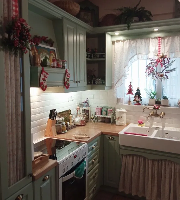 13422 green christmas kitchen decor modern