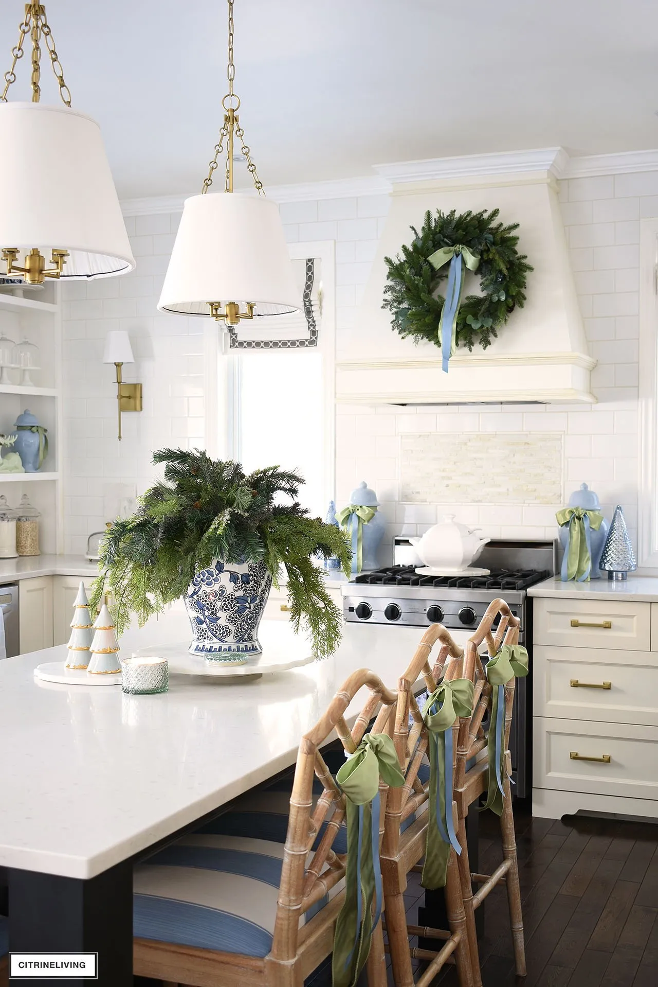 13422 green christmas kitchen decor textiles