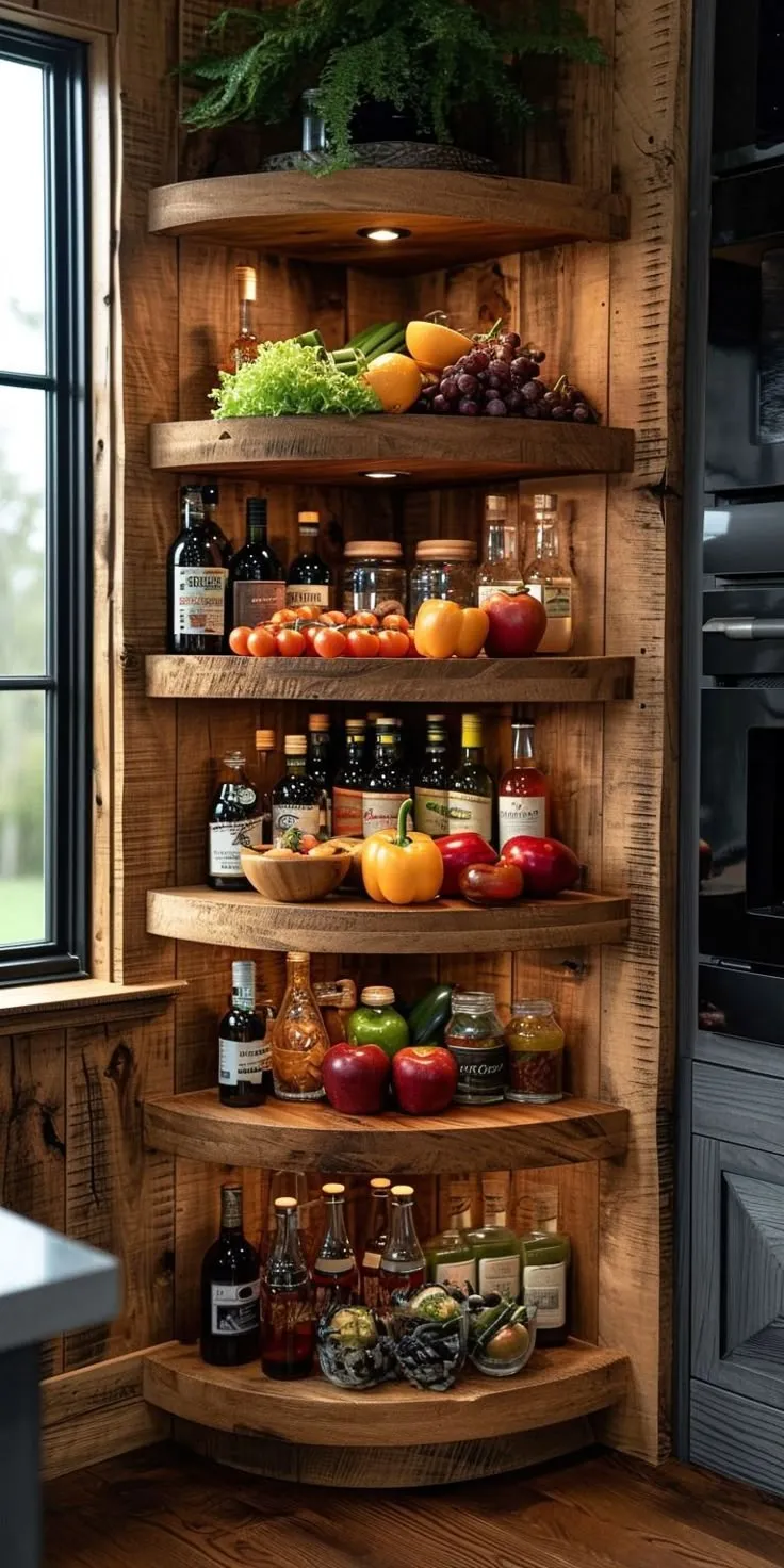 13427 red kitchen rustic shelves 1