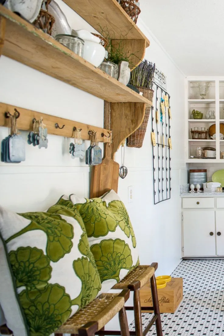 13427 red kitchen rustic shelves 6