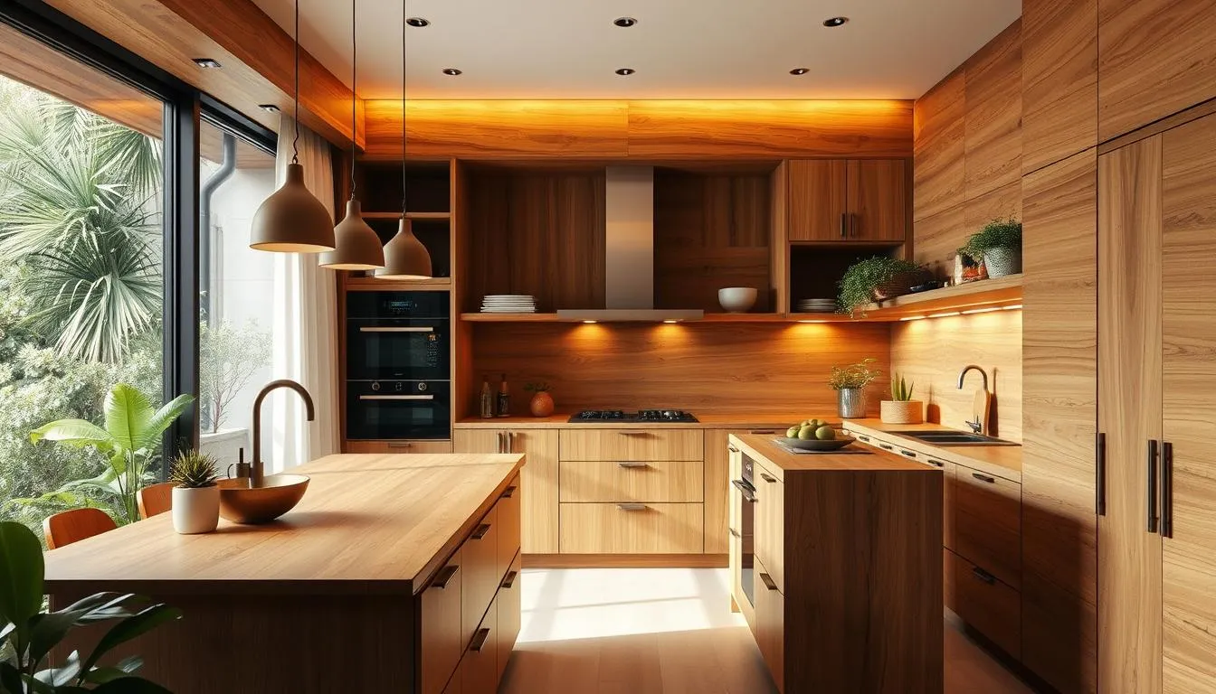 13429 brown kitchen warm wood