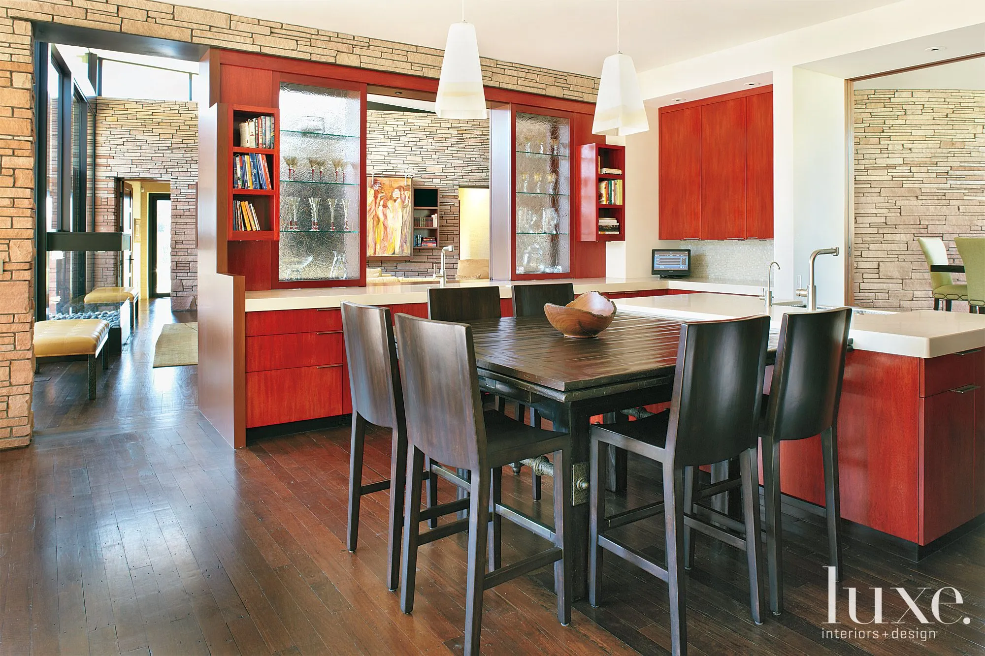 13448 red kitchen cabinets