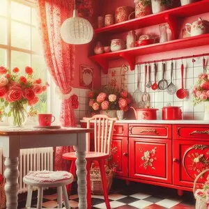 13462 red kitchen lighting